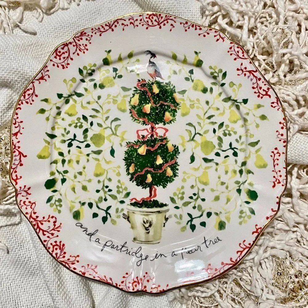 ANTHROPOLOGIE 12 Days Partridge Pear Tree Plate